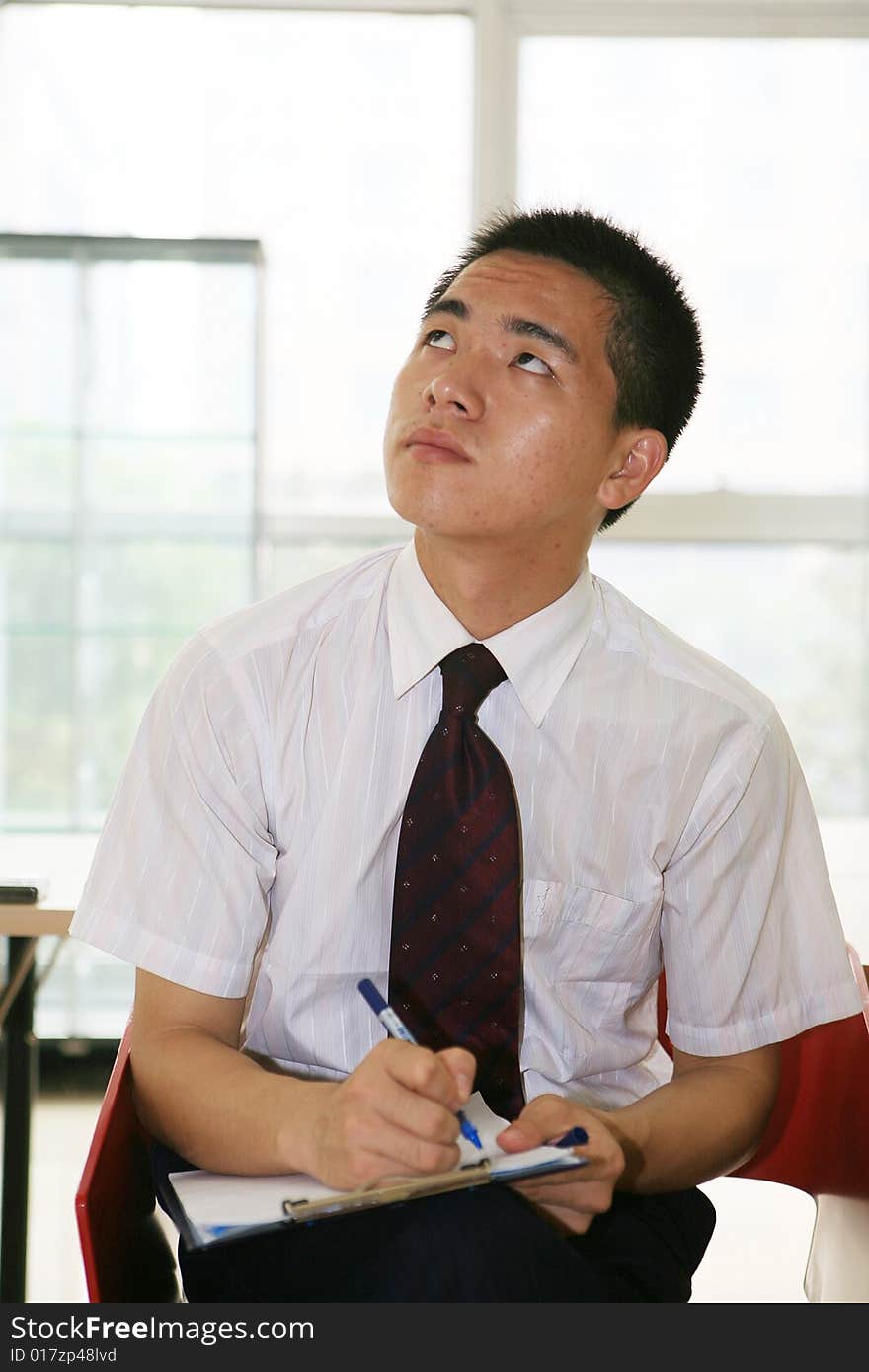 Young asian working in office