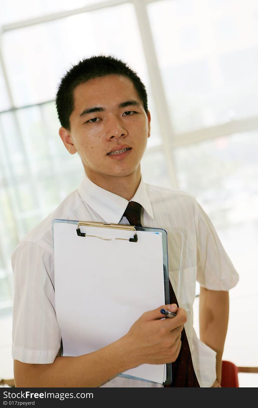 Young asian working in office