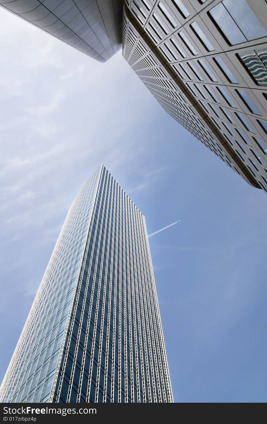 Two skyscrapers,business centre Frankfurt