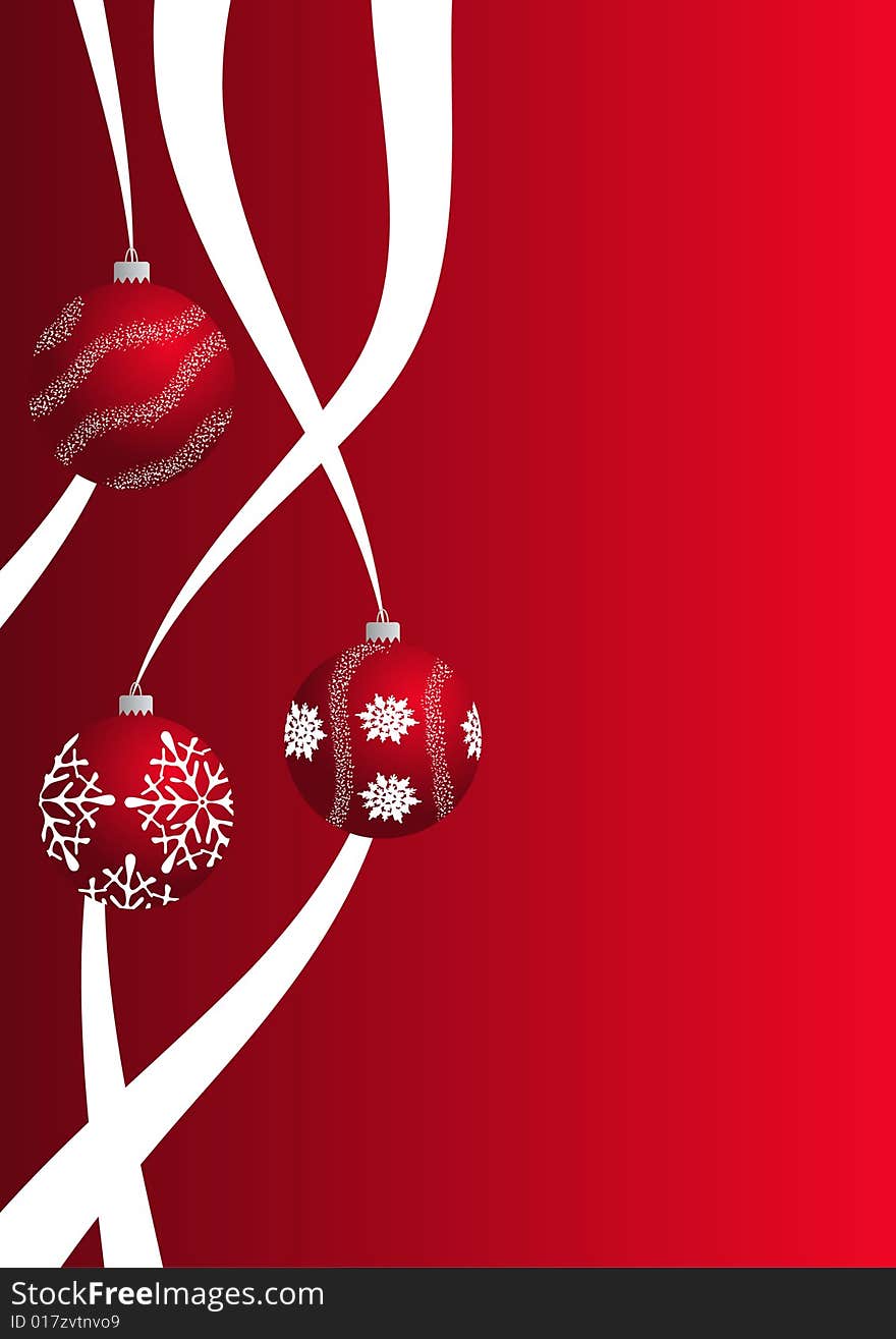 Christmas background from red balls and white bows. Christmas background from red balls and white bows.