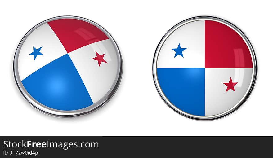 Button style banner in 3D of Panama. Button style banner in 3D of Panama