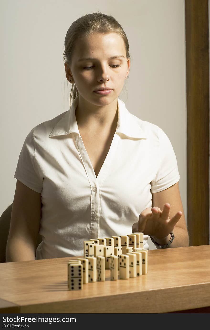 Woman with Dominos