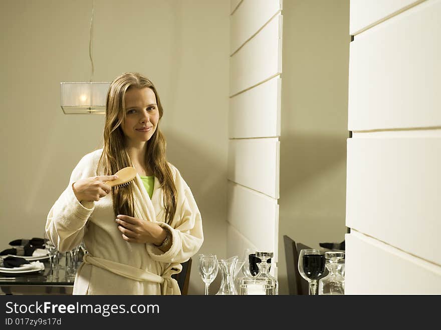 Girl Brushing Hair