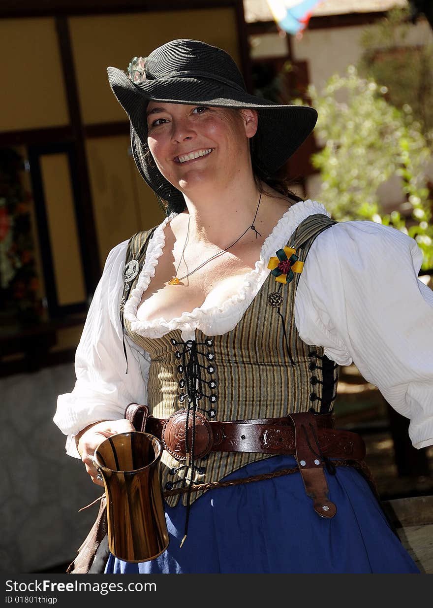 Lady Having Fun and Posing at Renaissance Festival Faire. Lady Having Fun and Posing at Renaissance Festival Faire