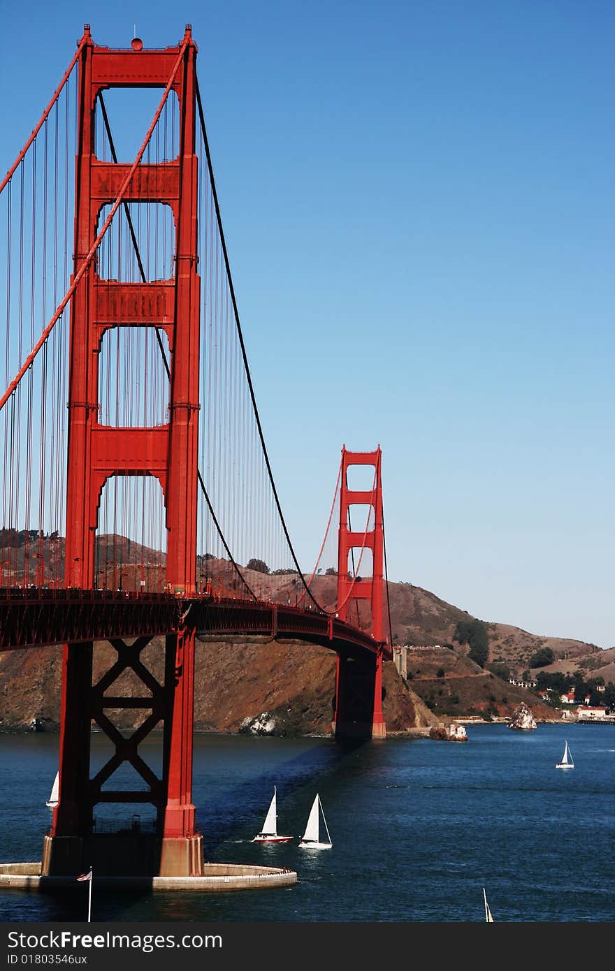 A view of the Golden Gate Bridge form the Park Presidio lookout point. A view of the Golden Gate Bridge form the Park Presidio lookout point.