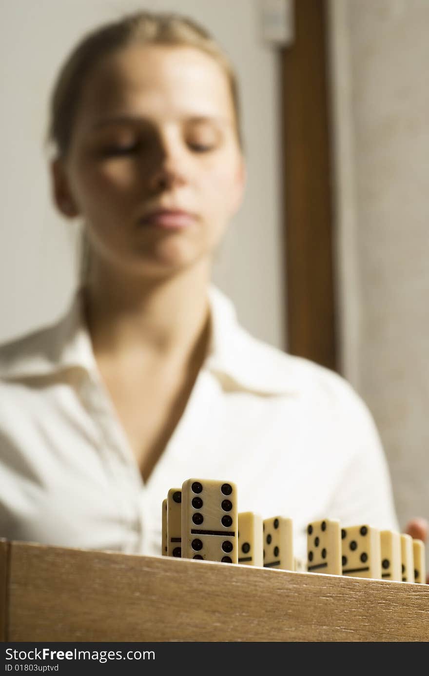 Woman with Dominos