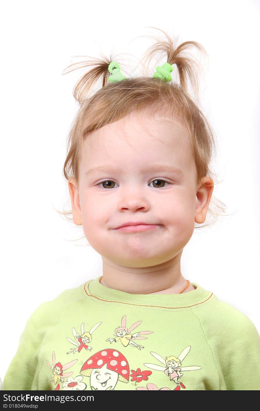 Cute little girl isolated on white background. Cute little girl isolated on white background