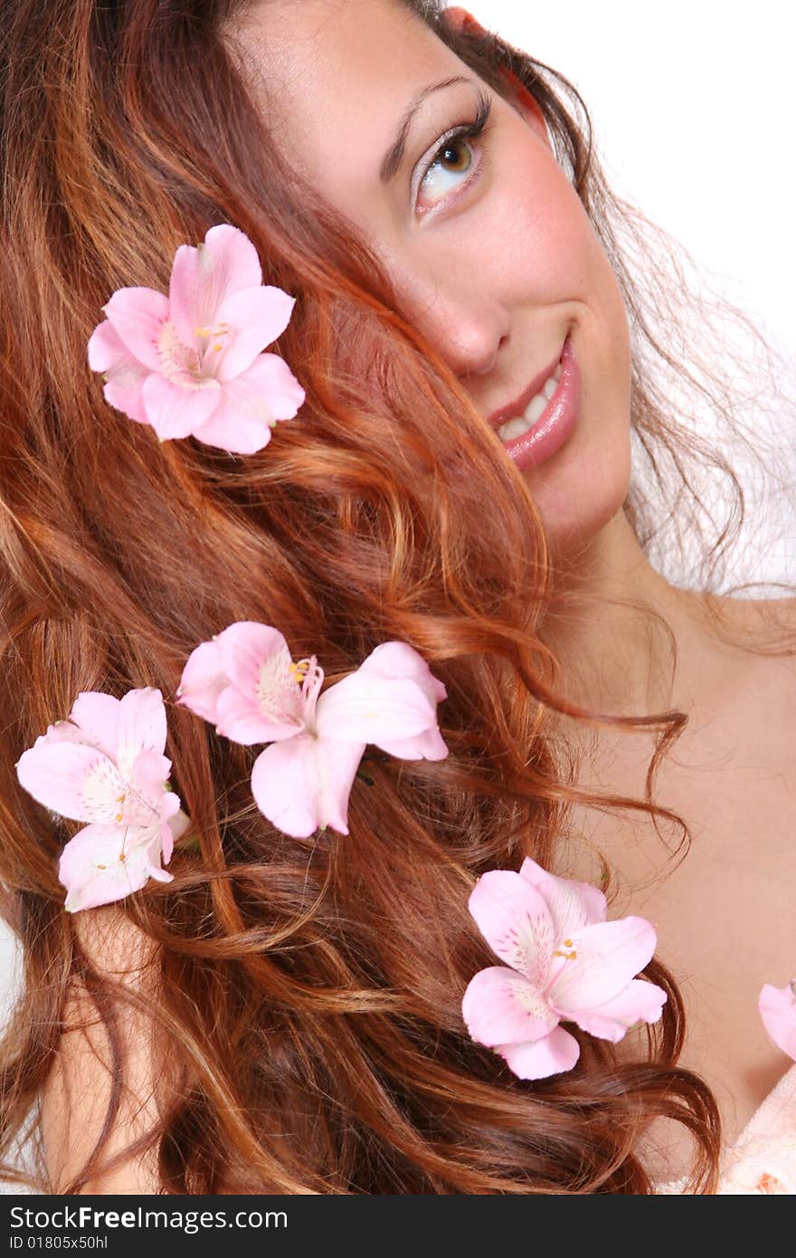 Close-up portrait of beautiful young girl with long hair. Close-up portrait of beautiful young girl with long hair