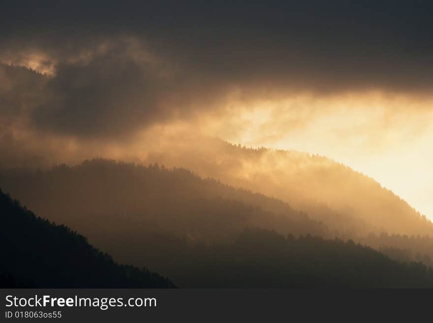 Les Alps In Sunset Light