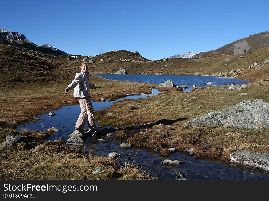 Swiss Alps, Julierpass 2284 m, autumn season. Swiss Alps, Julierpass 2284 m, autumn season