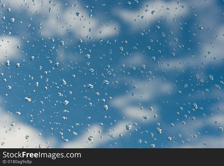 Background from raindrops on glass after rain. Background from raindrops on glass after rain