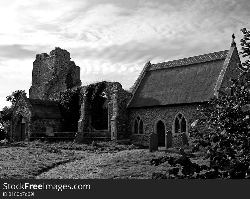 Ruined English Church in East Anglia. Ruined English Church in East Anglia