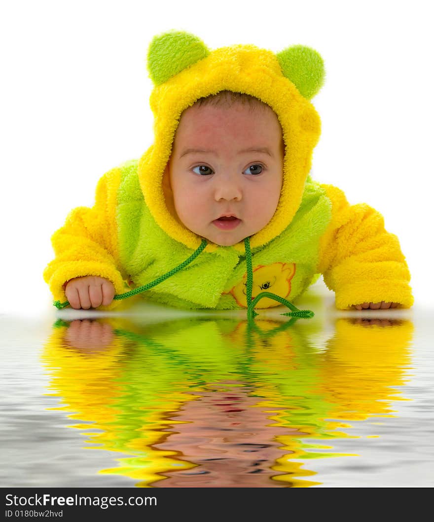 Little baby isolated on white