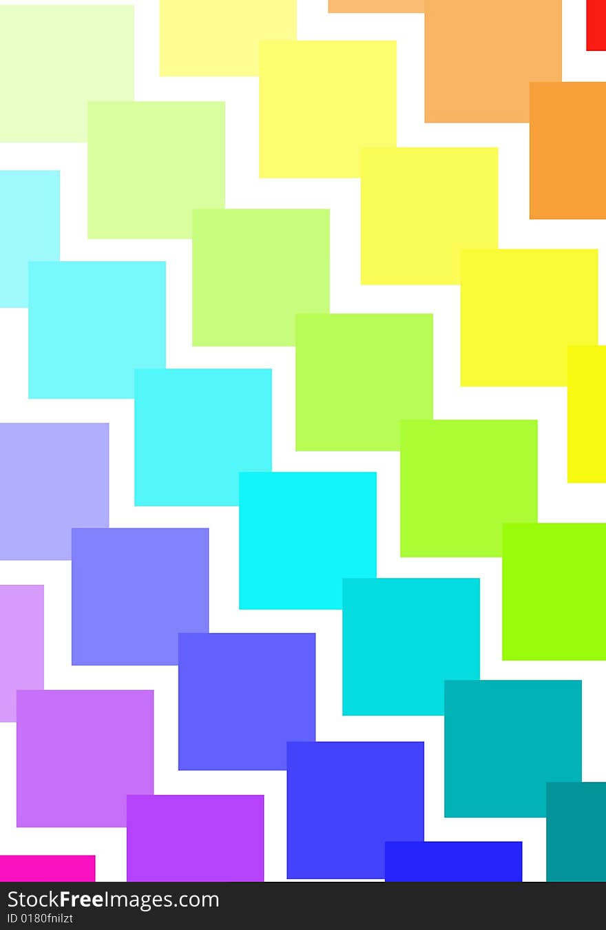 Rainbow colored squares forming a pattern background. Rainbow colored squares forming a pattern background.