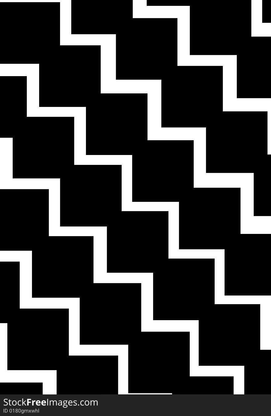 A black and white zig zag background.