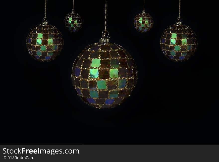 Baroque mosaic styled christmas holiday ball decorations