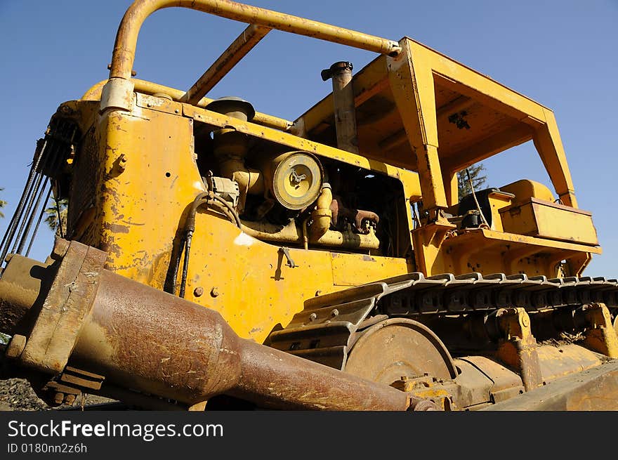 Bulldozer Caterpiller Equipment Working at Construction Site. Bulldozer Caterpiller Equipment Working at Construction Site