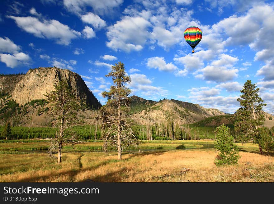 The scenery of Yellowstone National Park in Wyoming