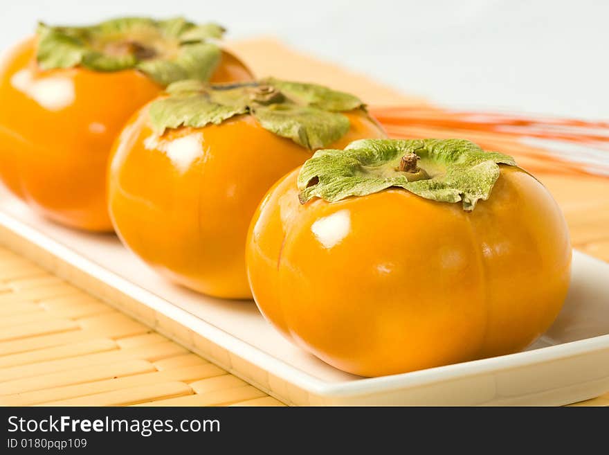 Close up Diagonal Persimmons