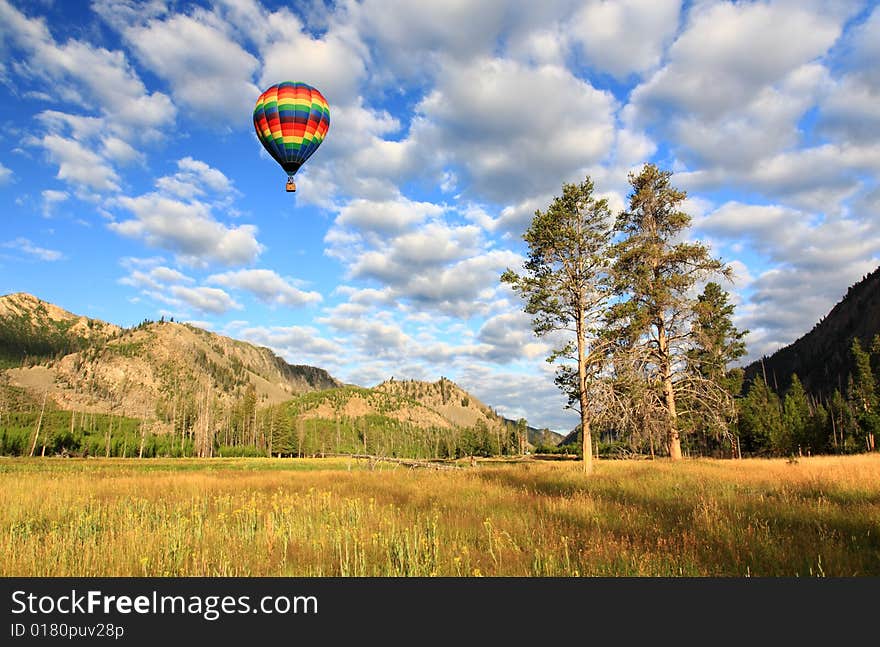 The scenery of Yellowstone National Park in Wyoming