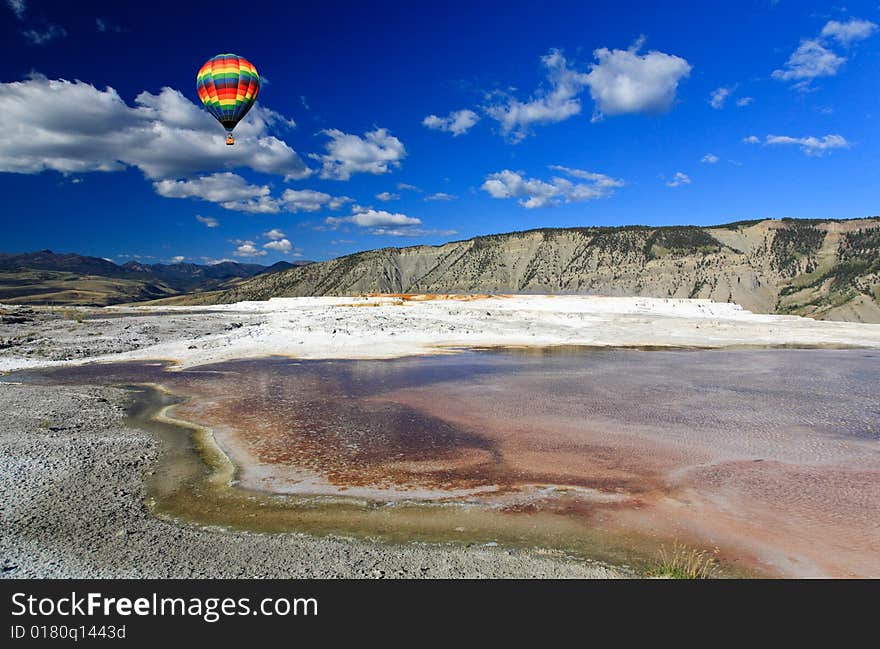 The scenery of Yellowstone National Park in Wyoming