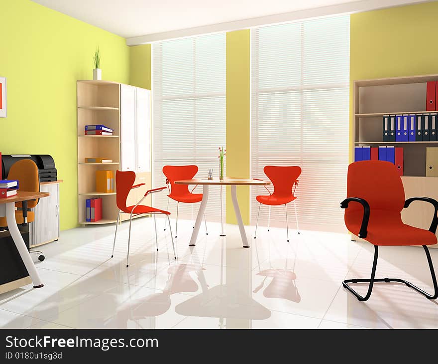 Modern interior with furniture for office. Modern interior with furniture for office