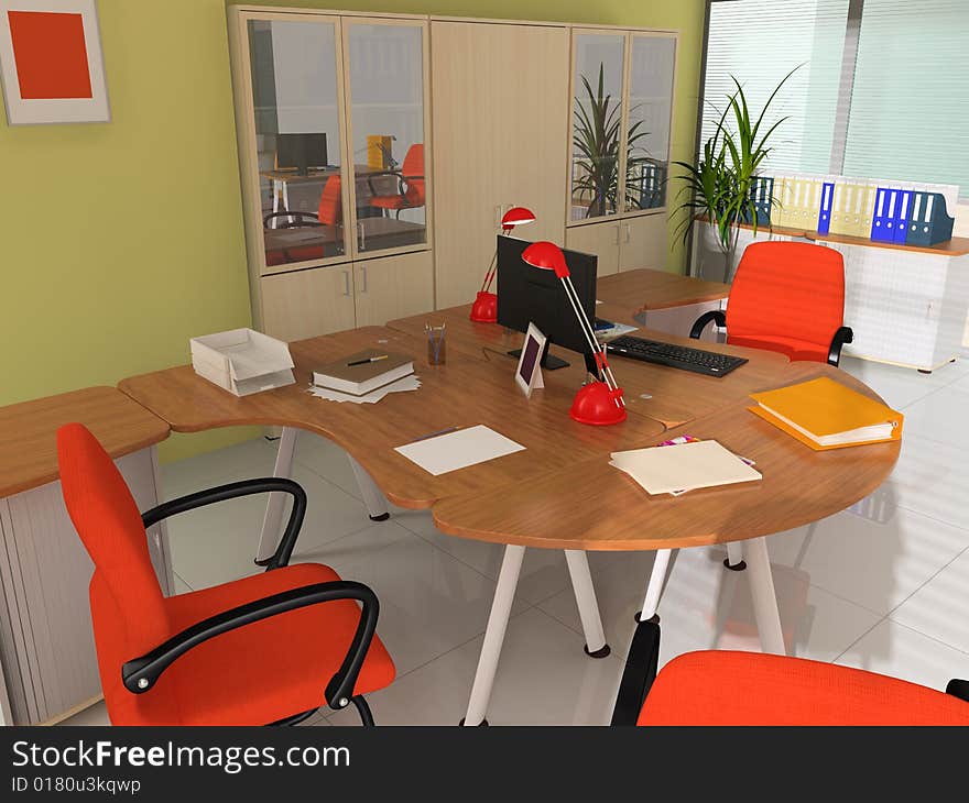 Modern interior with furniture for office. Modern interior with furniture for office