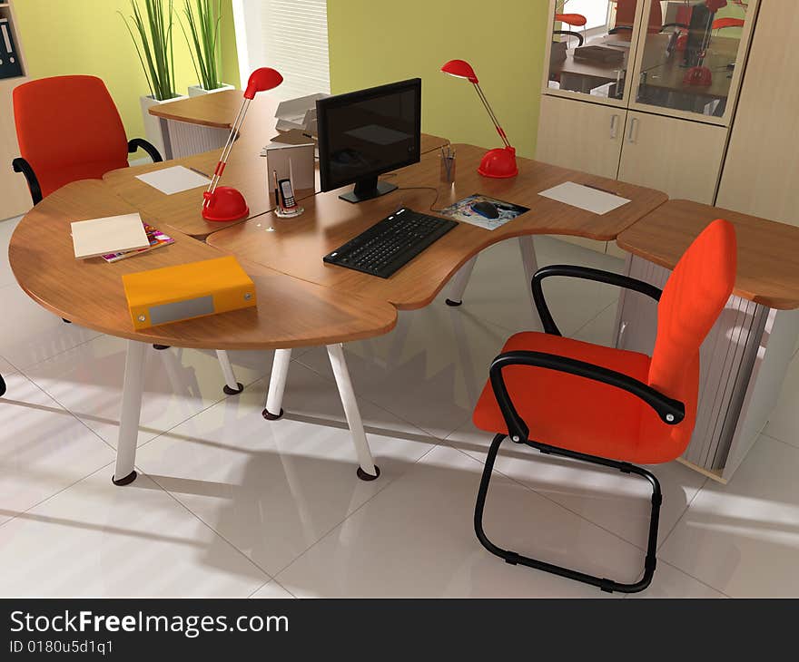 Modern interior with furniture for office. Modern interior with furniture for office