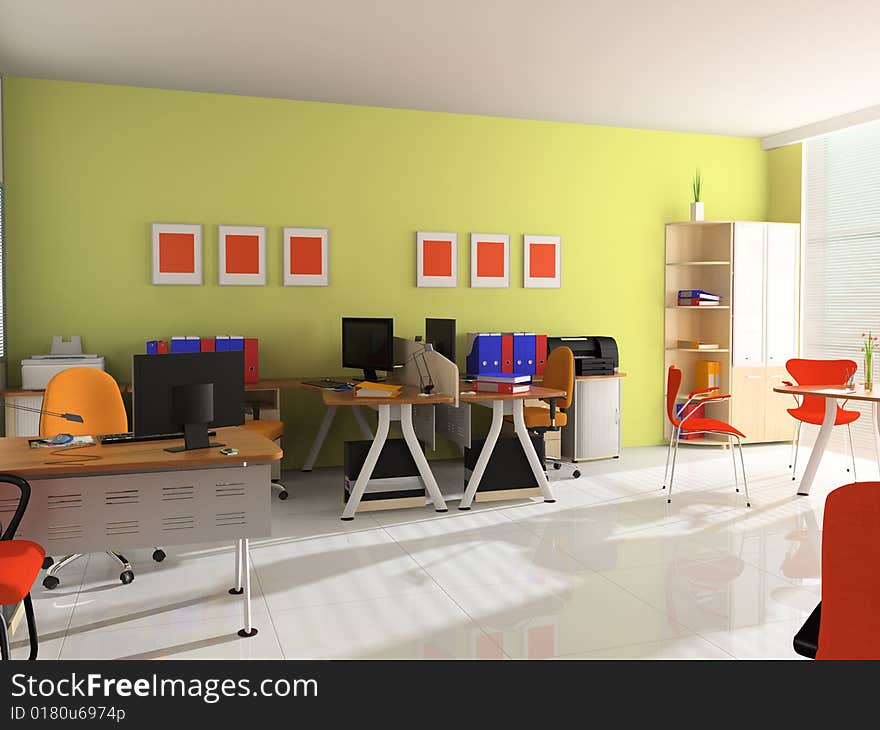 Modern interior with furniture for office. Modern interior with furniture for office