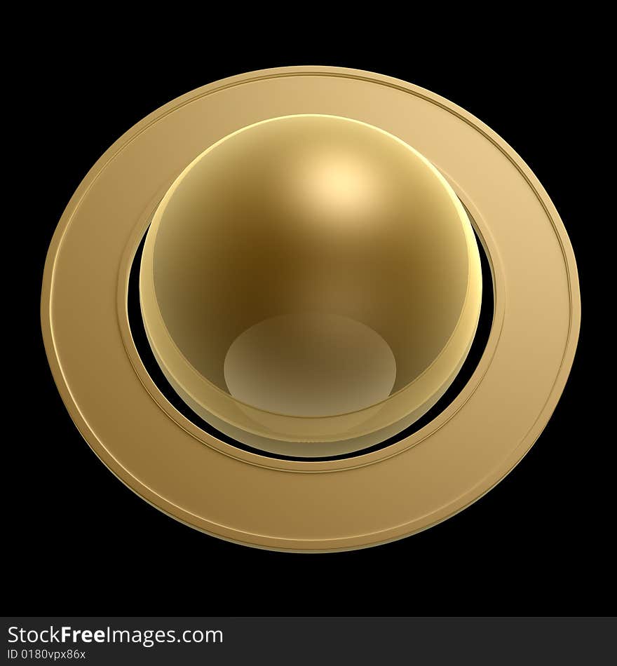 Golden Saturn and ring isolated on dark background. Golden Saturn and ring isolated on dark background