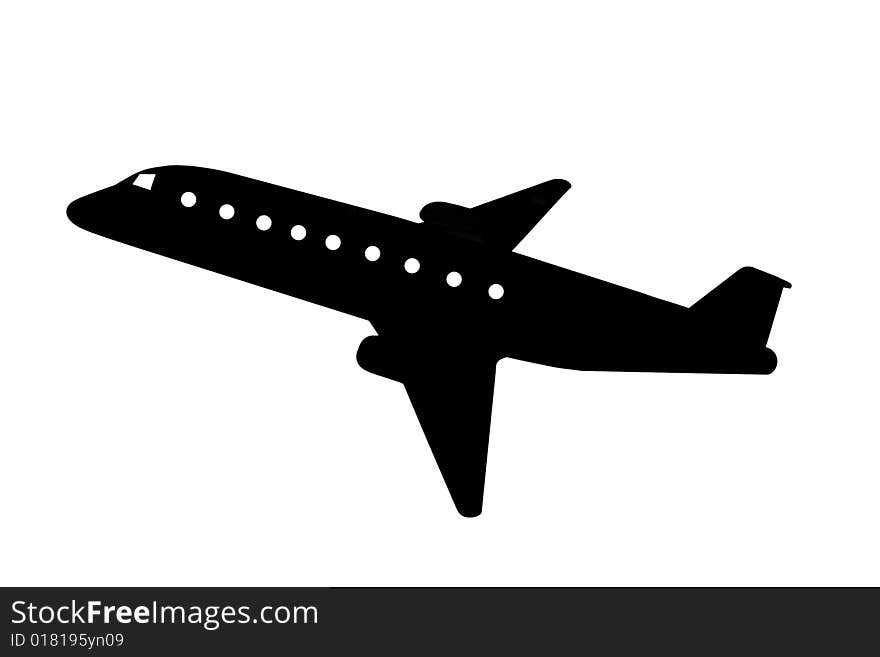 An illustration of a jet as for signs clip art. An illustration of a jet as for signs clip art