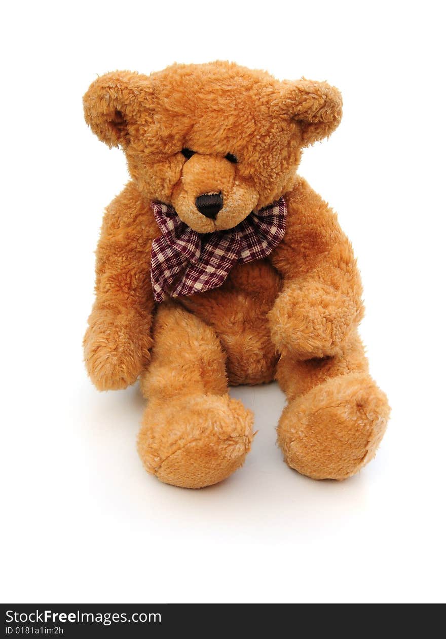 Shot of a teddy bear on white background