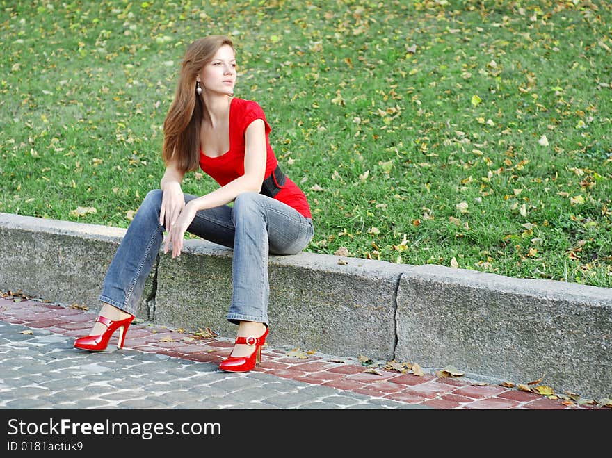 Woman in park