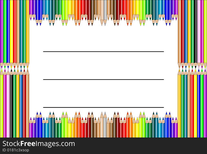 Pencil label vector isolated on white