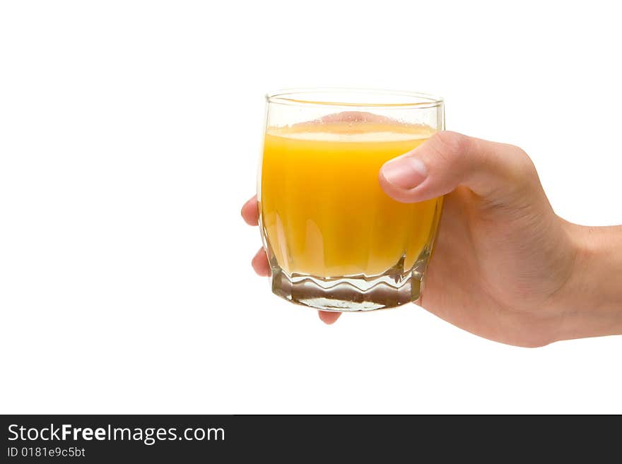 Glass Of Orange Juice In Hand