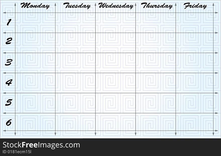 School scheduler on light blue background