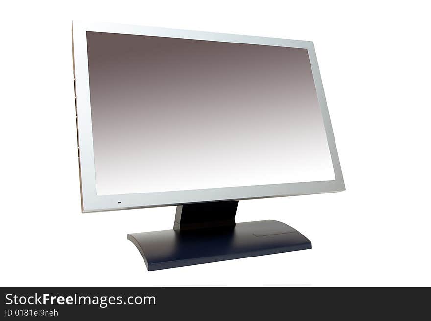 Lcd monitor on white