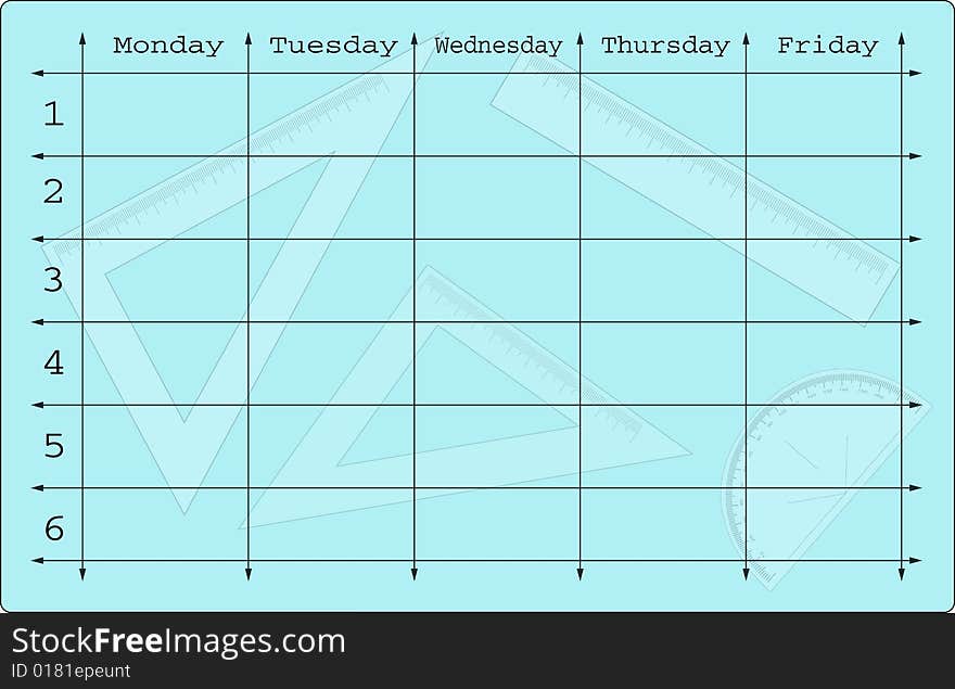 School scheduler on light blue background