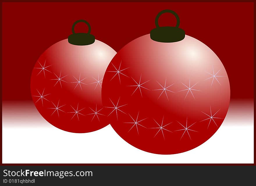 Merry Christmas greetings card with Christmas balls. Merry Christmas greetings card with Christmas balls