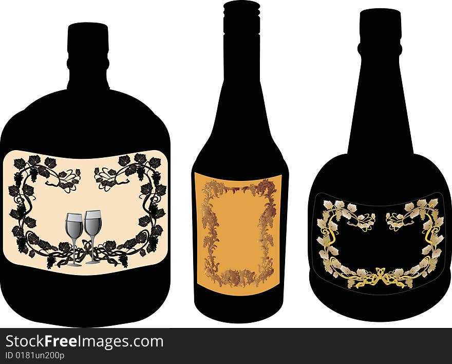 Three Bottles With Lables