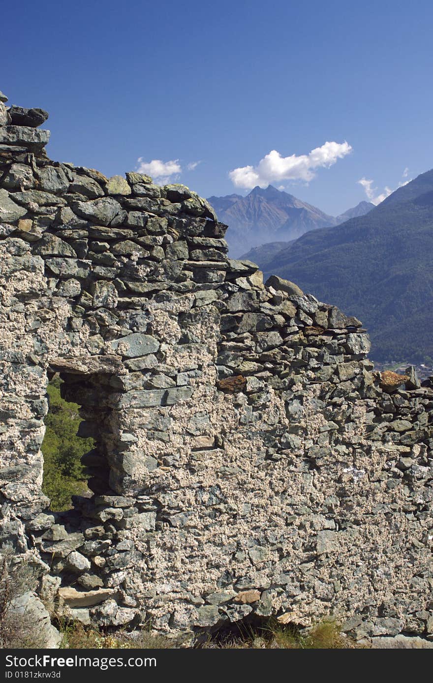 Castle Ruins In Italy, Aosta