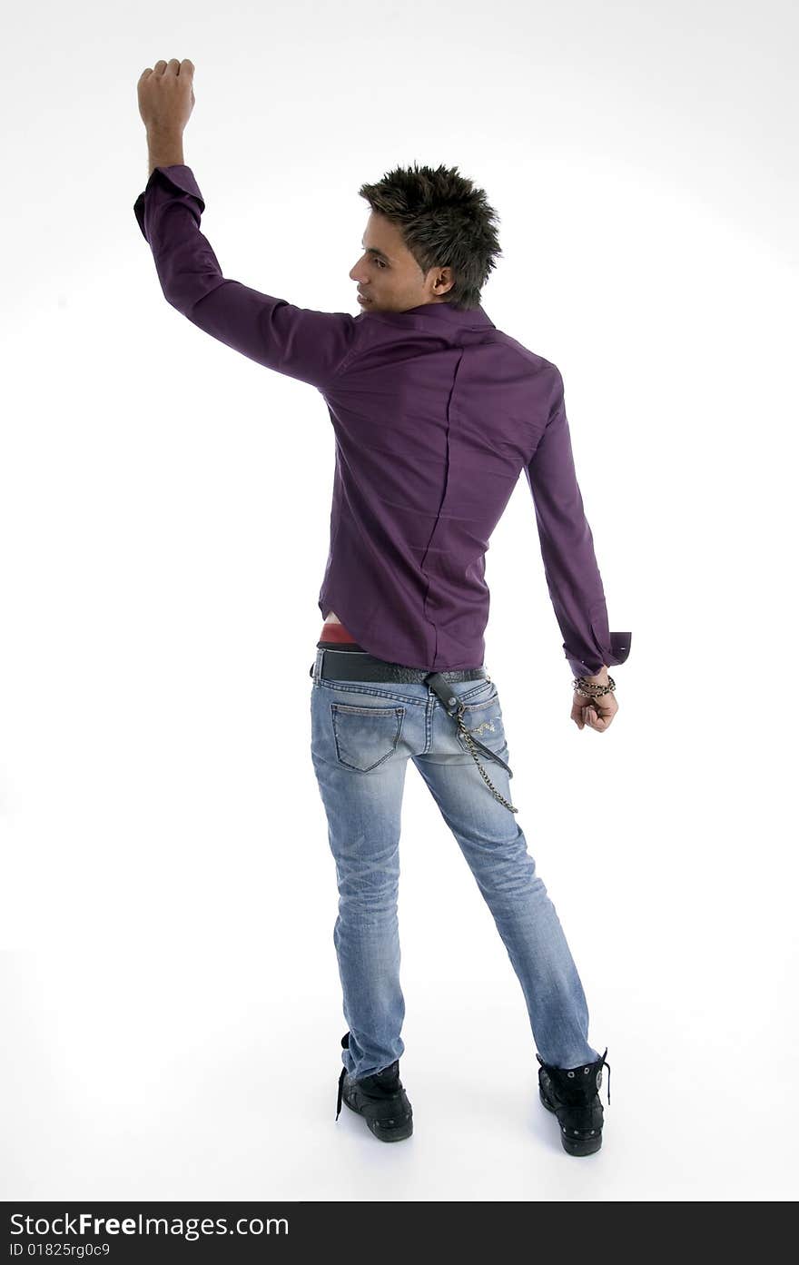 Back pose of standing model