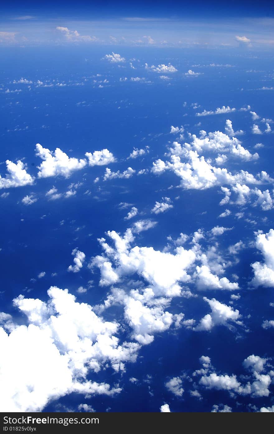 White clouds in the blue sky