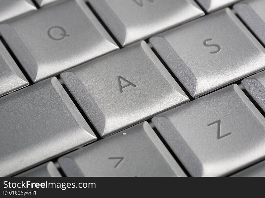 Close-up of notebook's keyboard, details of technology