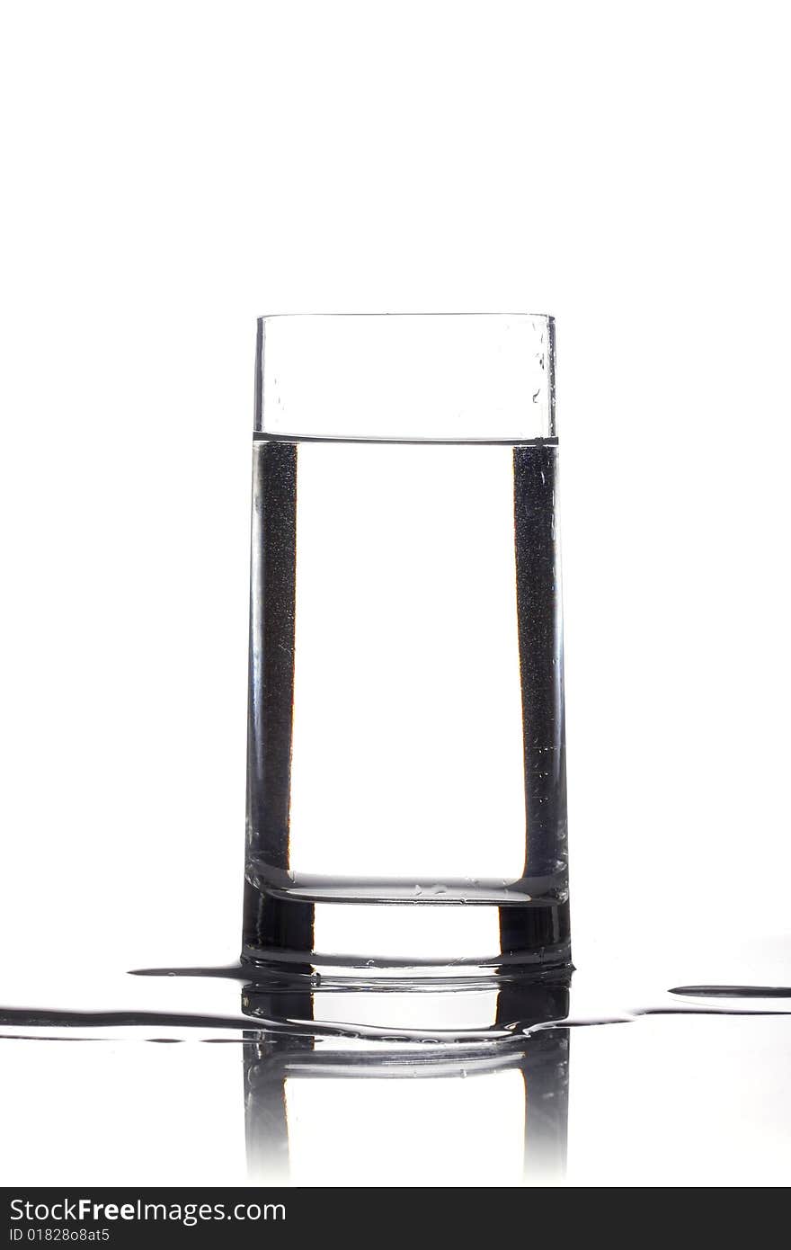 Isolated glass of water in white background