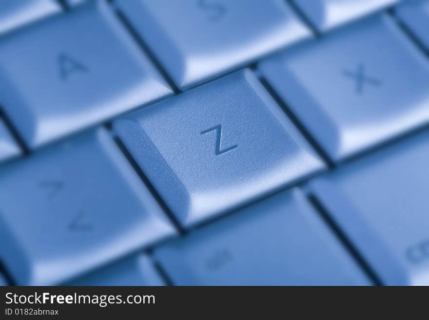 Close-up of notebook's keyboard, details of technology