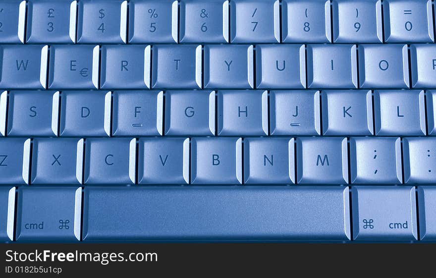 Blue buttons of the keyboard