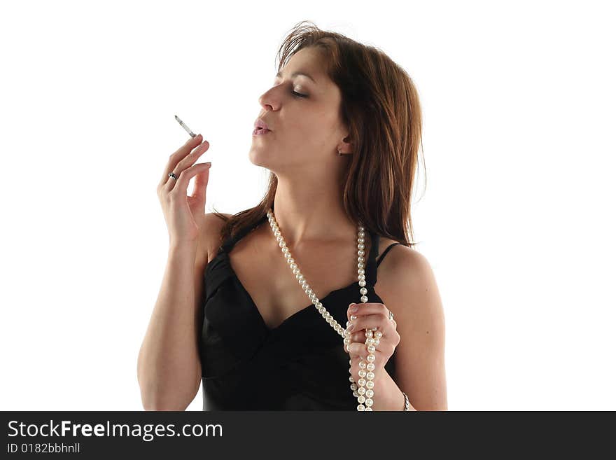 Young Woman Is Smoking