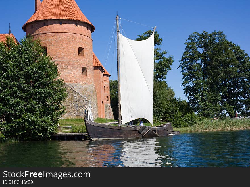 An old boat, The Castle of Trakai, Lithuania