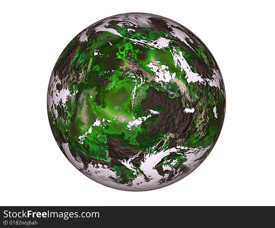 Raster illustration green planet, by me in Photoshope. Raster illustration green planet, by me in Photoshope.